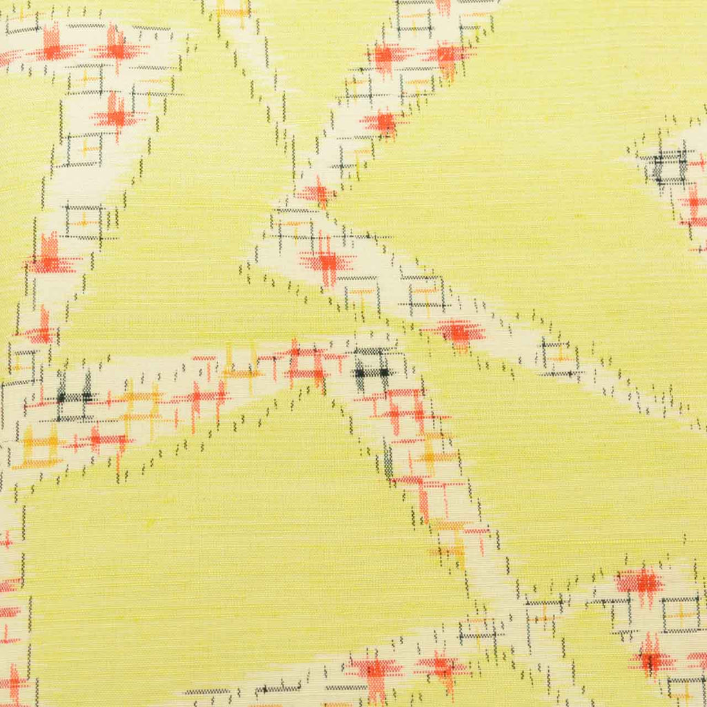 Vintage Japanese Kimono | Tsumugi | Green Silk | Geometric Kasuri | Size M | Sustainable | uu2201b