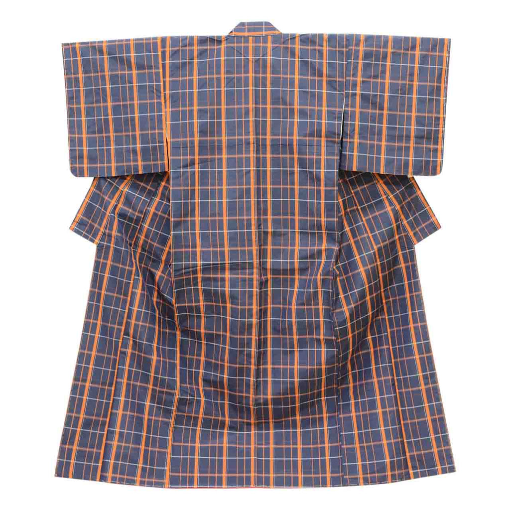 Vintage Japanese Kimono | Women's Komon Ensemble | Navy Synthetic | Lattice Pattern | Unused | Size M | Sustainable | uu2206b