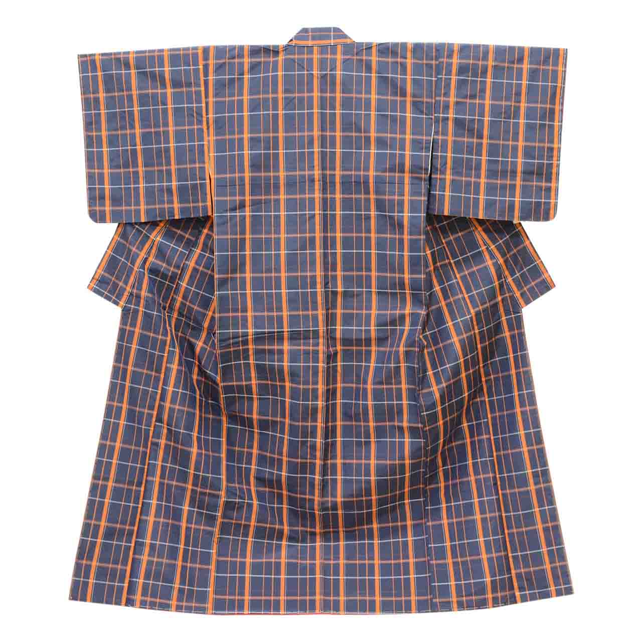 Vintage Japanese Kimono | Women's Komon Ensemble | Navy Synthetic | Lattice Pattern | Unused | Size M | Sustainable | uu2206b