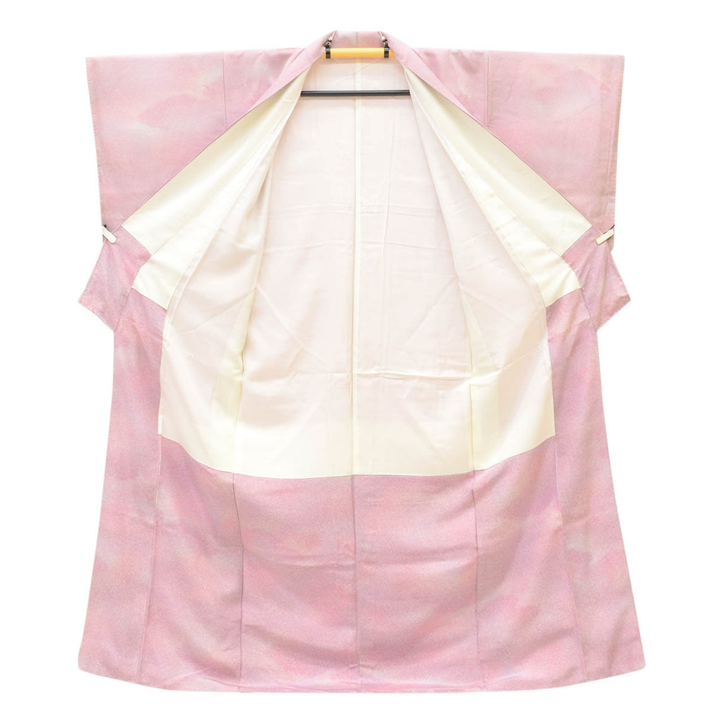 [Used] Recycled Kimono, Komon Kimono, Pure Silk, Size L, Excellent Condition, Length 161.5cm (63.6in), Sleeve Length 63.3cm (24.9in), Lined, Ready-made, Beautiful Condition, Purple Gradation, SILK, Reuse uu2213b 