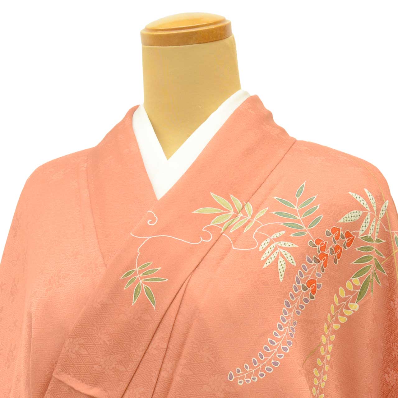 [Used] Recycled Kimono, Visiting Kimono, Pure Silk, Size M (Slightly Plus Size L), Excellent Condition, Length 160.0cm (63.0in), Sleeve Length 64.7cm (25.5in), Lined, Ready-made, Gold Embroidery, Gold Leaf, Brown, Floral Pattern, Silk, Reused, uu2214b 