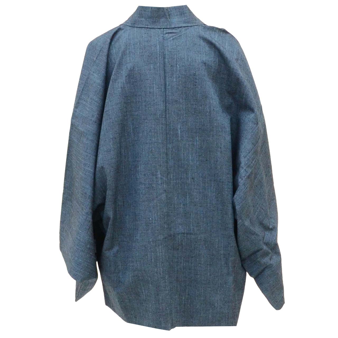[Used] Recycled Men's Haori Jacket, Men's, Pure Silk, Tsumugi, Length 75.0cm (29.5in), Sleeve Length 70.5cm (27.8in), Navy, Plain, with Haori Cord, SILK, Reuse uu2252b 