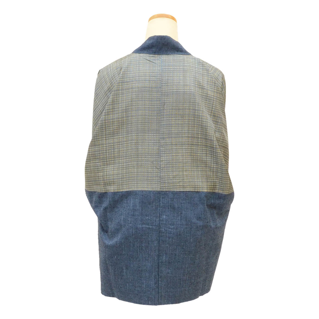 [Used] Recycled Men's Haori Jacket, Men's, Pure Silk, Tsumugi, Length 75.0cm (29.5in), Sleeve Length 70.5cm (27.8in), Navy, Plain, with Haori Cord, SILK, Reuse uu2252b 