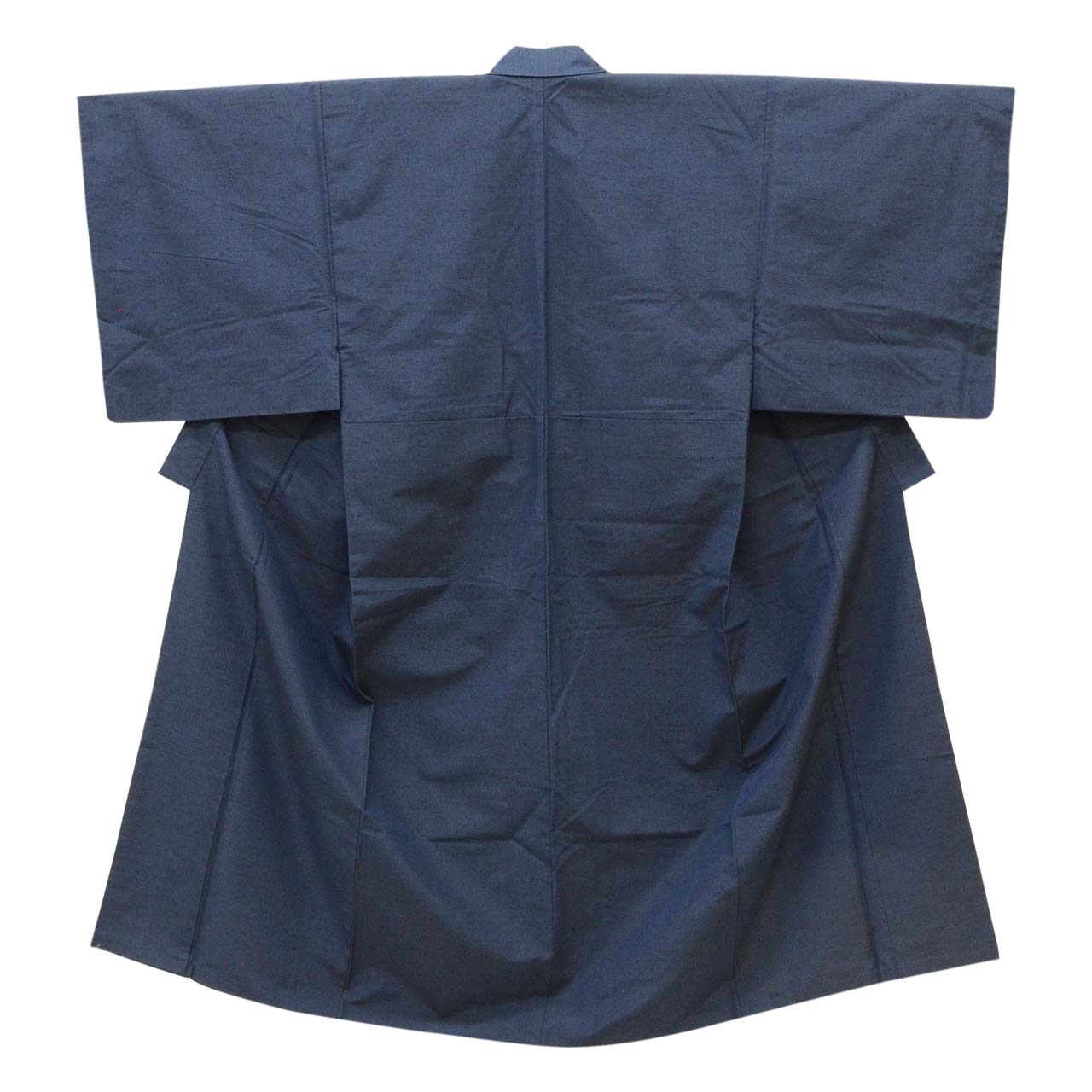 [Used] Recycled Kimono and Haori Set Ensemble for Men, Tsumugi Silk, Sleeve Length 68.7cm (27.0in), Body Length 147.0cm (57.9in), Size L, Navy Blue, with Obi Belt and Haori Cord, Men's uu2264b 