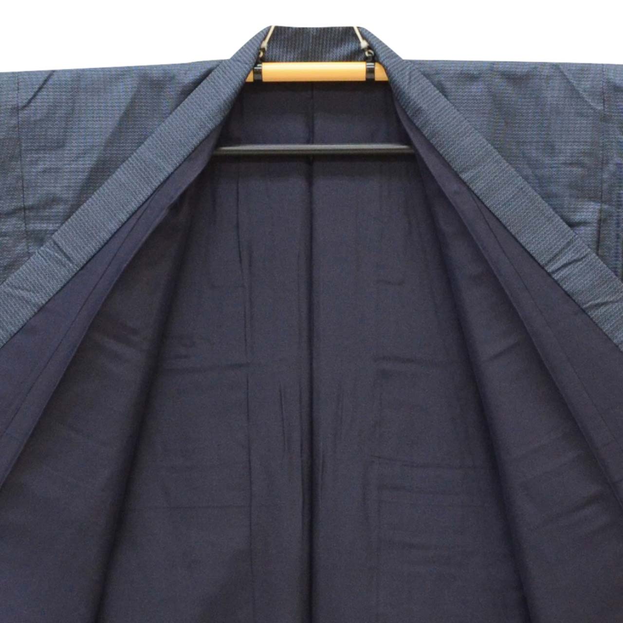 [Used] Recycled Kimono and Haori Set Ensemble for Men, Oshima Tsumugi Silk, Unused, Sleeve Length 71.0cm (28.0in), Body Length 150.0cm (59.1in), Size LL, Navy Blue, Tortoiseshell Pattern, Comes with Obi Belt and Haori Cord, Men's uu2265b 