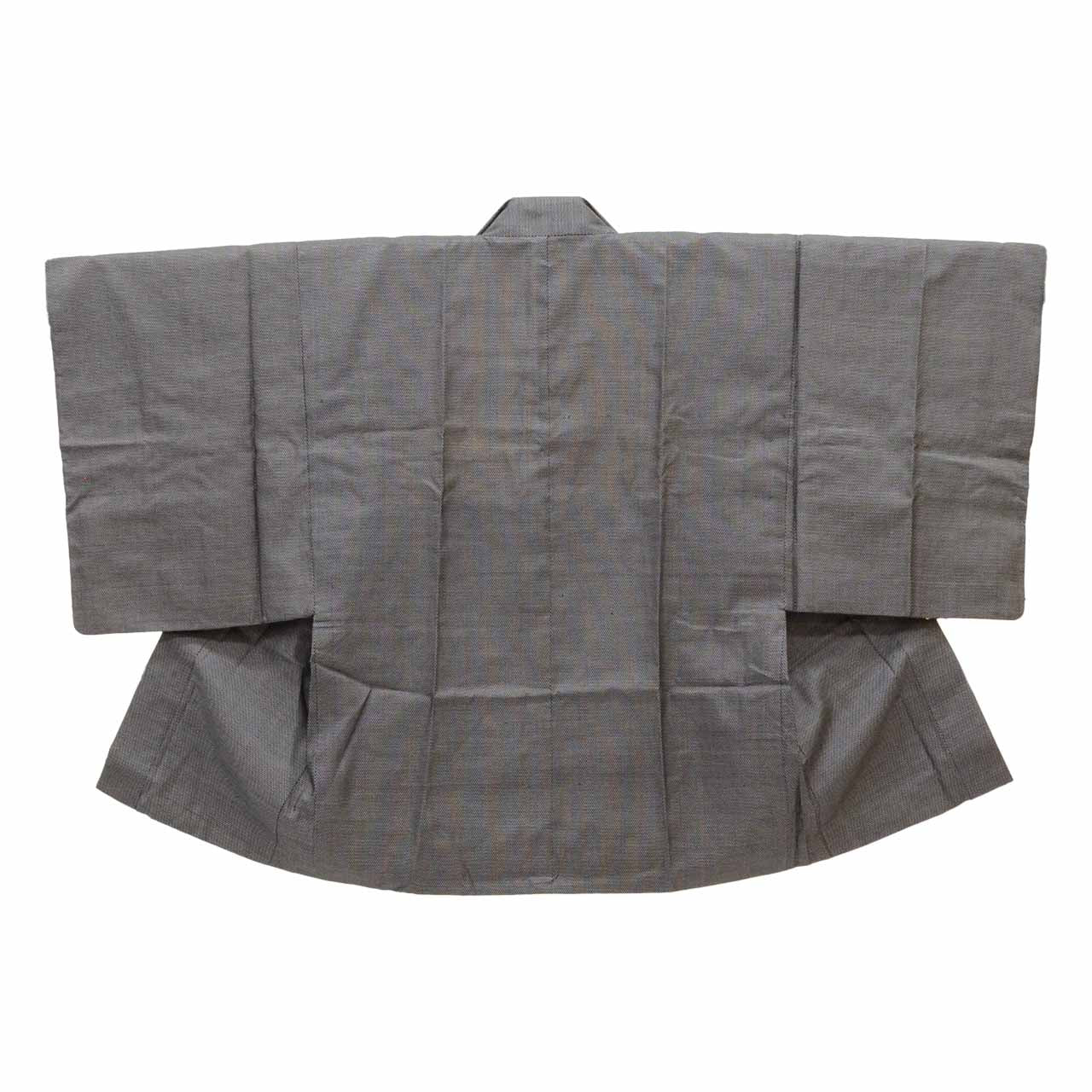 [Used] Recycled Kimono and Haori Set Ensemble for Men, Oshima Tsumugi Silk, Sleeve Length 67.5cm (26.6in), Body Length 143.5cm (56.5in), Size M, Black, Mosquito Pattern, with Obi Belt and Haori Cord, Men's uu2276b 