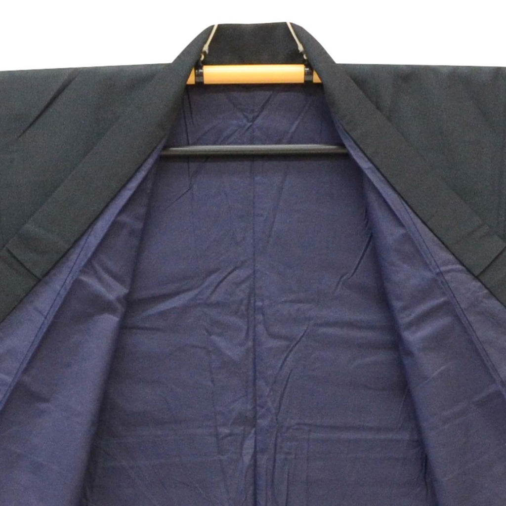 [Used] Recycled Kimono and Haori Ensemble for Men, Komon Silk, Sleeve Length 66.0cm (26.0in), Body Length 141.5cm (55.7in), Size M, Navy Blue, Men's uu2278b 