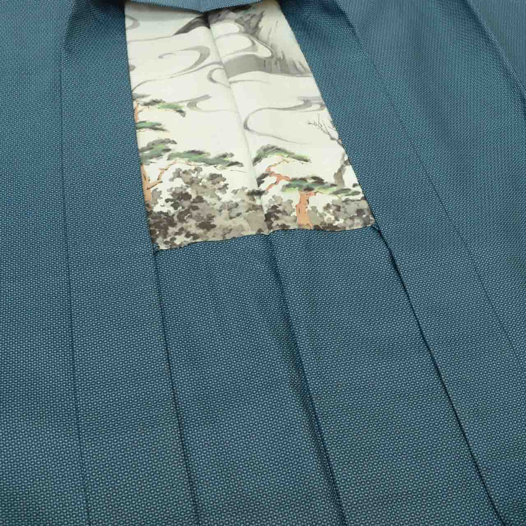 [Used] Recycled Kimono and Haori Ensemble for Men, Oshima Tsumugi Silk, Unused, Sleeve Length 65.0cm (25.6in), Body Length 140.0cm (55.1in), Size M, Green, Tortoiseshell Pattern, Men's uu2280b 