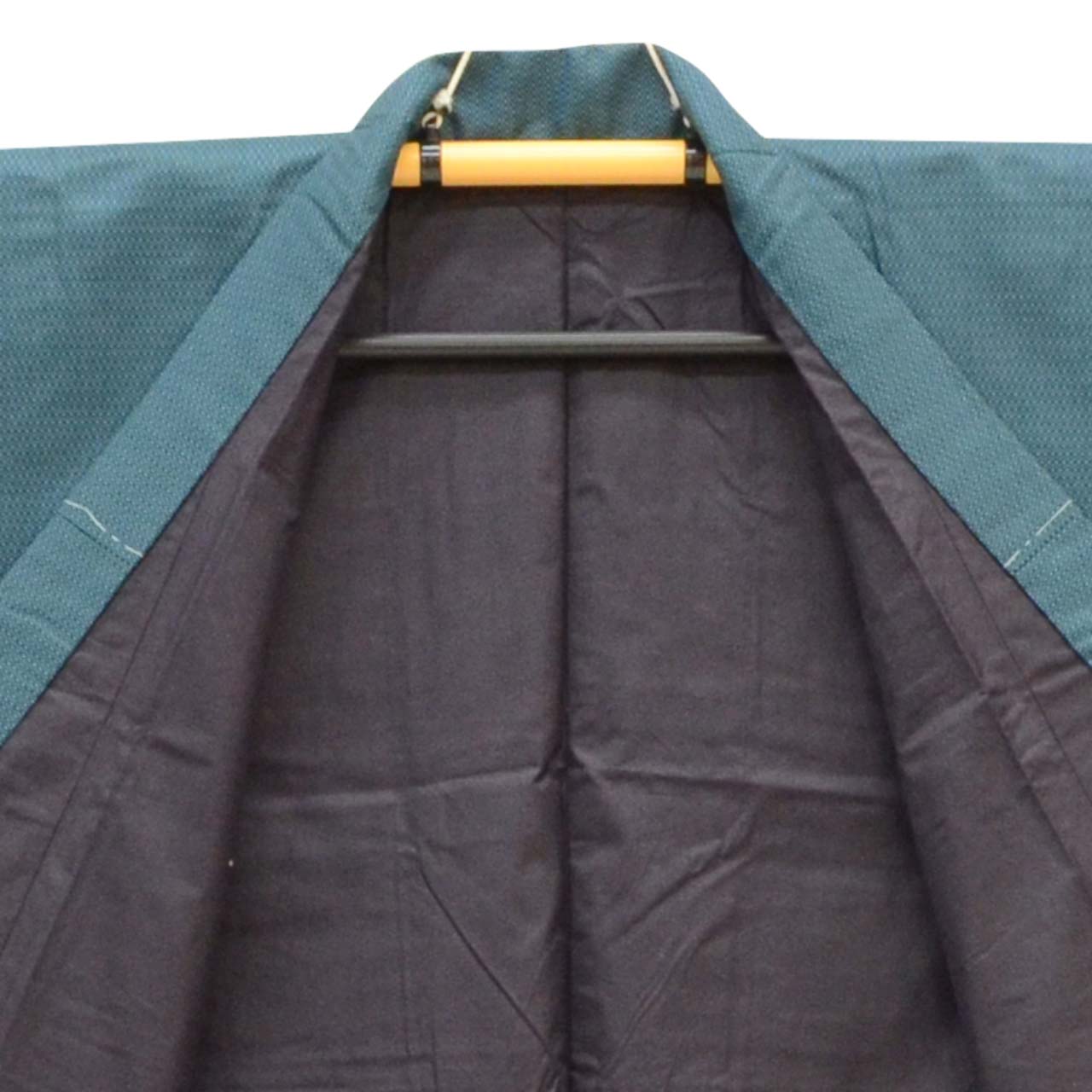 [Used] Recycled Kimono and Haori Ensemble for Men, Oshima Tsumugi Silk, Unused, Sleeve Length 65.0cm (25.6in), Body Length 140.0cm (55.1in), Size M, Green, Tortoiseshell Pattern, Men's uu2280b 