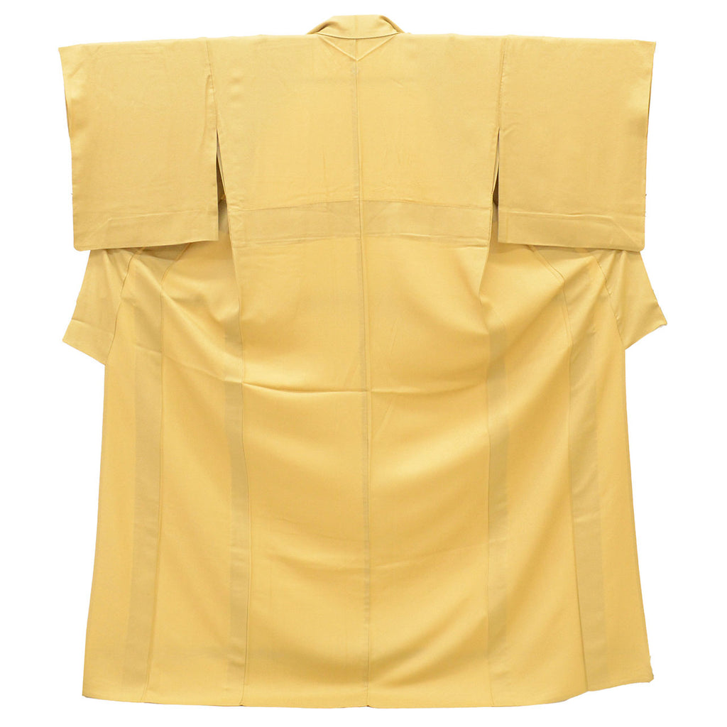 Vintage Japanese Kimono | Summer Iro-Muji | Brown Silk | Tea Leaf Weave | One Crest | Unlined | Size L | Sustainable | uu2282b