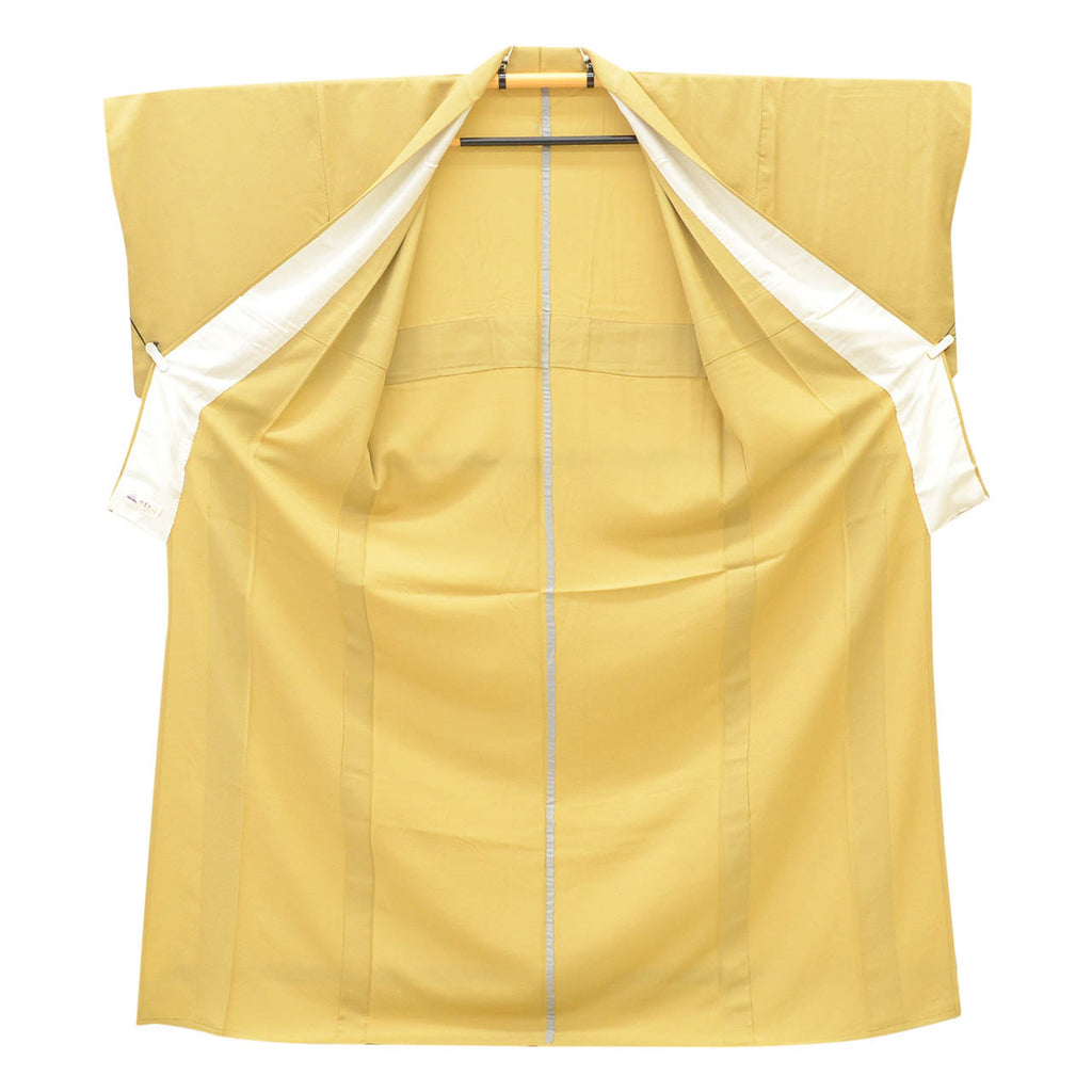 Vintage Japanese Kimono | Summer Iro-Muji | Brown Silk | Tea Leaf Weave | One Crest | Unlined | Size L | Sustainable | uu2282b