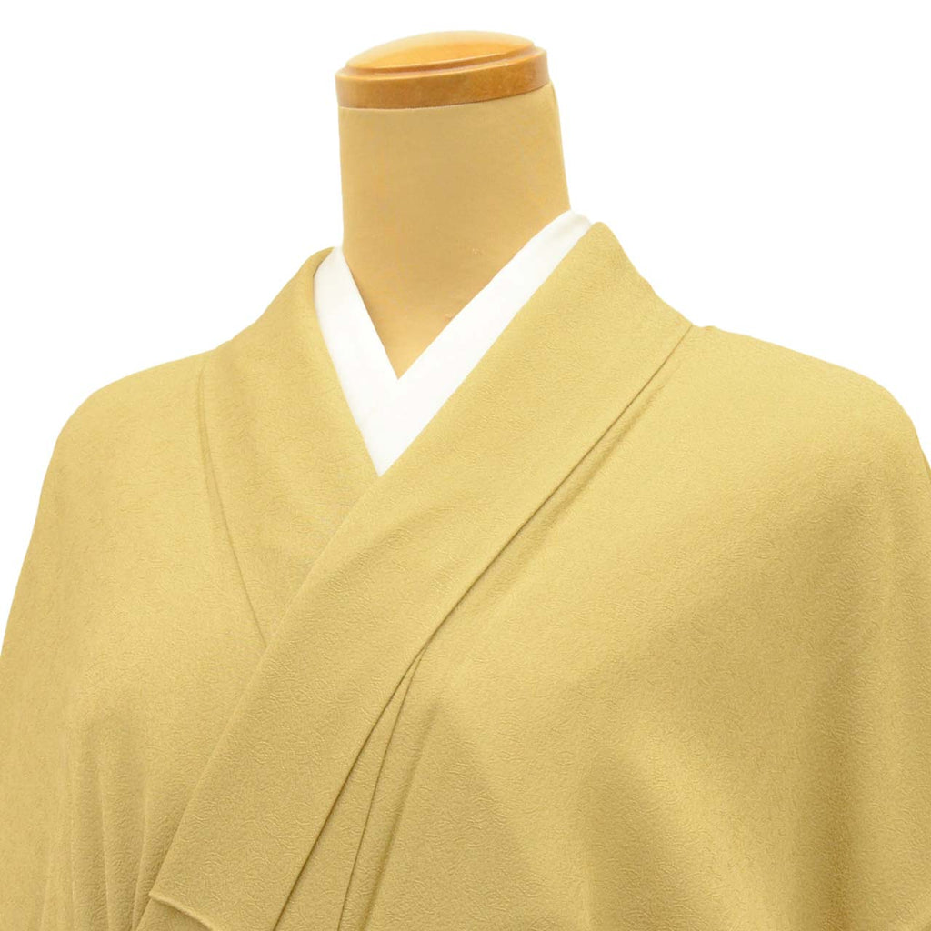 Vintage Japanese Kimono | Summer Iro-Muji | Brown Silk | Tea Leaf Weave | One Crest | Unlined | Size L | Sustainable | uu2282b