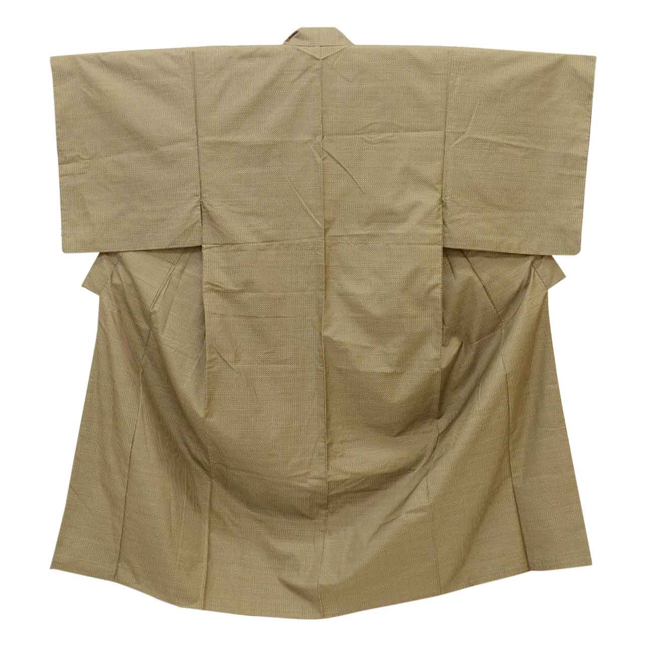 [Used] Recycled Kimono and Haori Ensemble for Men, Tsumugi Silk, Oshima Tsumugi, 100% Silk, Sleeve Length 68.0cm (26.8in), Body Length 149.0cm (58.7in), Size L, Brown Stripe Pattern, Men's uu2283b 