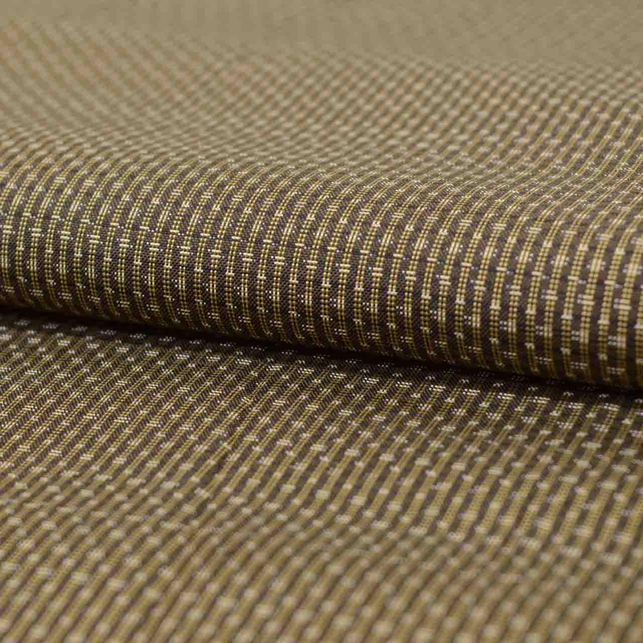 [Used] Recycled Kimono and Haori Ensemble for Men, Tsumugi Silk, Oshima Tsumugi, 100% Silk, Sleeve Length 68.0cm (26.8in), Body Length 149.0cm (58.7in), Size L, Brown Stripe Pattern, Men's uu2283b 