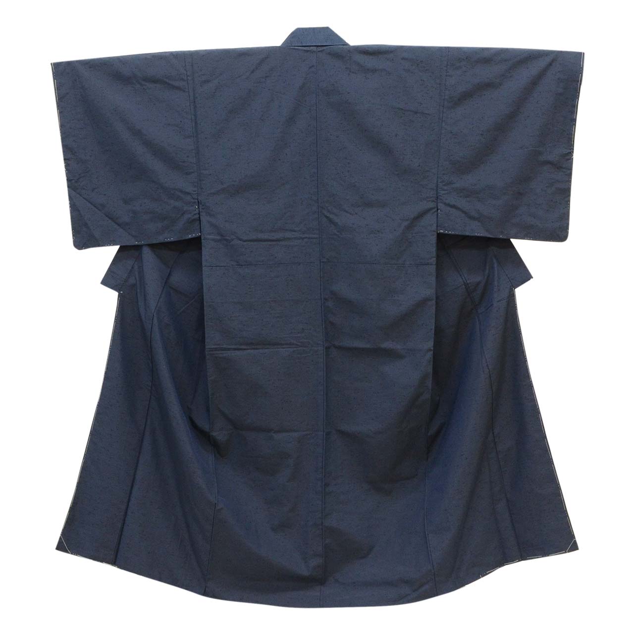 [Used] Recycled Kimono and Haori Ensemble for Men, Unused, Silk, Hige Tsumugi, Sleeve Length 67.5cm (26.6in), Body Length 145.0cm (57.1in), Size L, Navy Blue, Men's uu2286b 