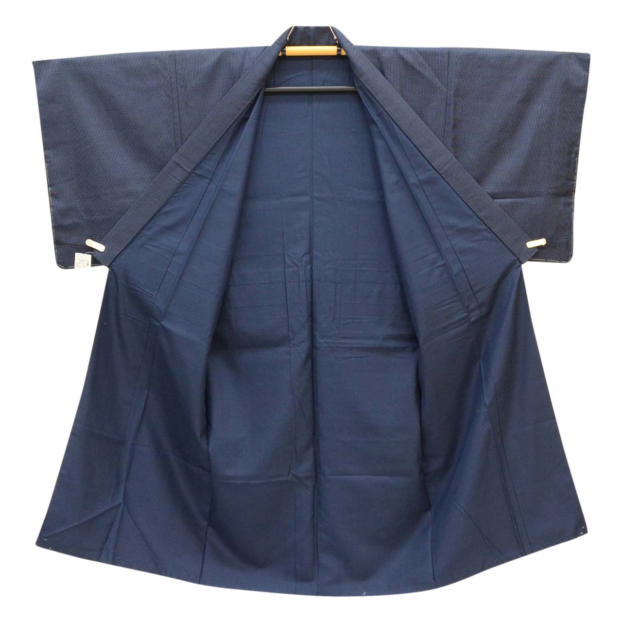 [Used] Recycled Kimono and Haori Set Ensemble for Men, Tsumugi Silk, Unused, Sleeve Length 69.0cm (27.2in), Body Length 138.5cm (54.5in), Size S, Navy Blue, Tortoiseshell Pattern, with Nagajuban (Undergarment) uu2288b 
