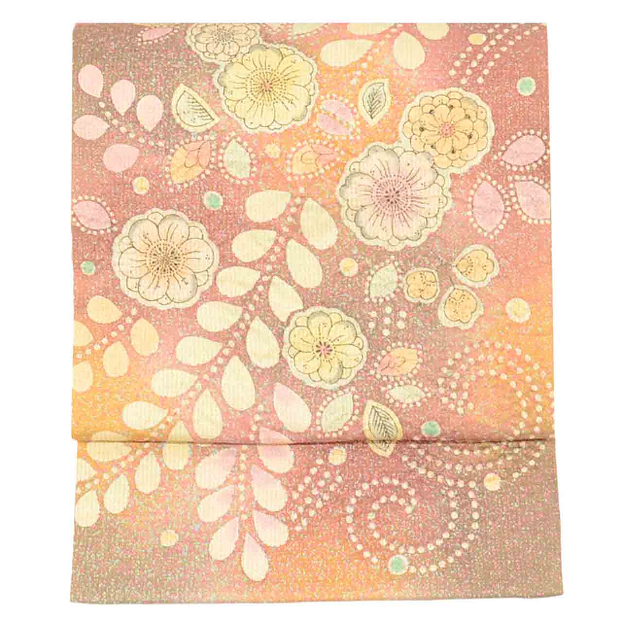 Vintage Japanese Obi | Fukuro Obi | Silk | Tsujigahana Pattern | Gold Thread | Artist Signed | Sustainable | uu2290b