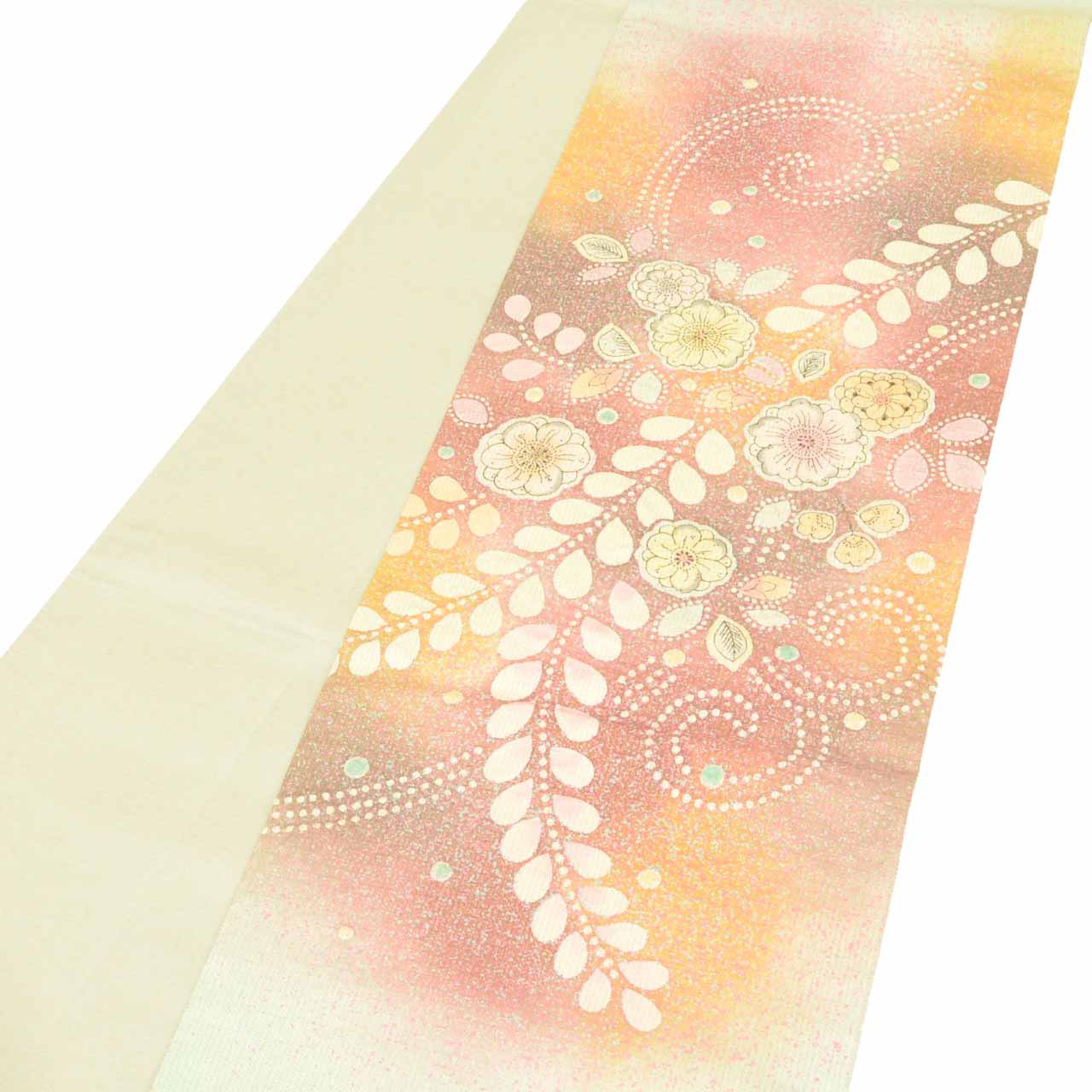 Vintage Japanese Obi | Fukuro Obi | Silk | Tsujigahana Pattern | Gold Thread | Artist Signed | Sustainable | uu2290b