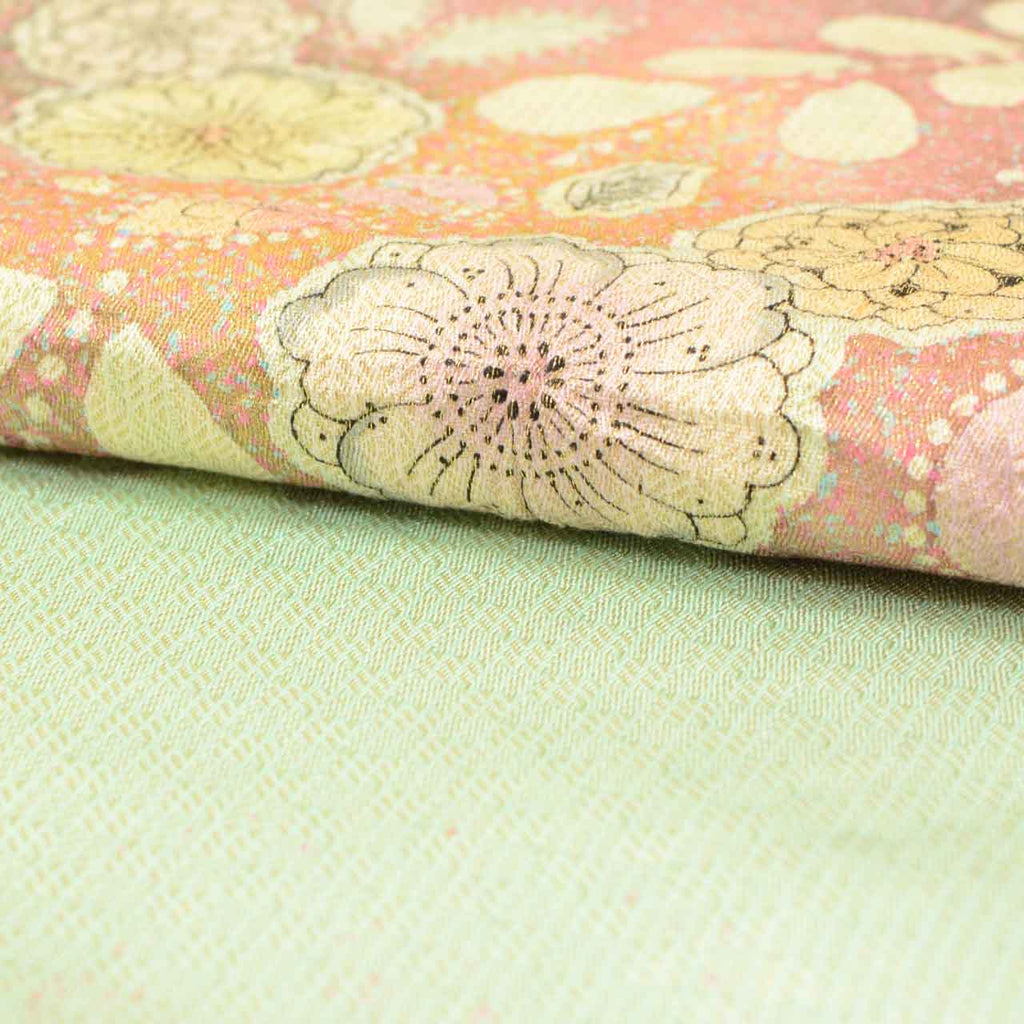 Vintage Japanese Obi | Fukuro Obi | Silk | Tsujigahana Pattern | Gold Thread | Artist Signed | Sustainable | uu2290b