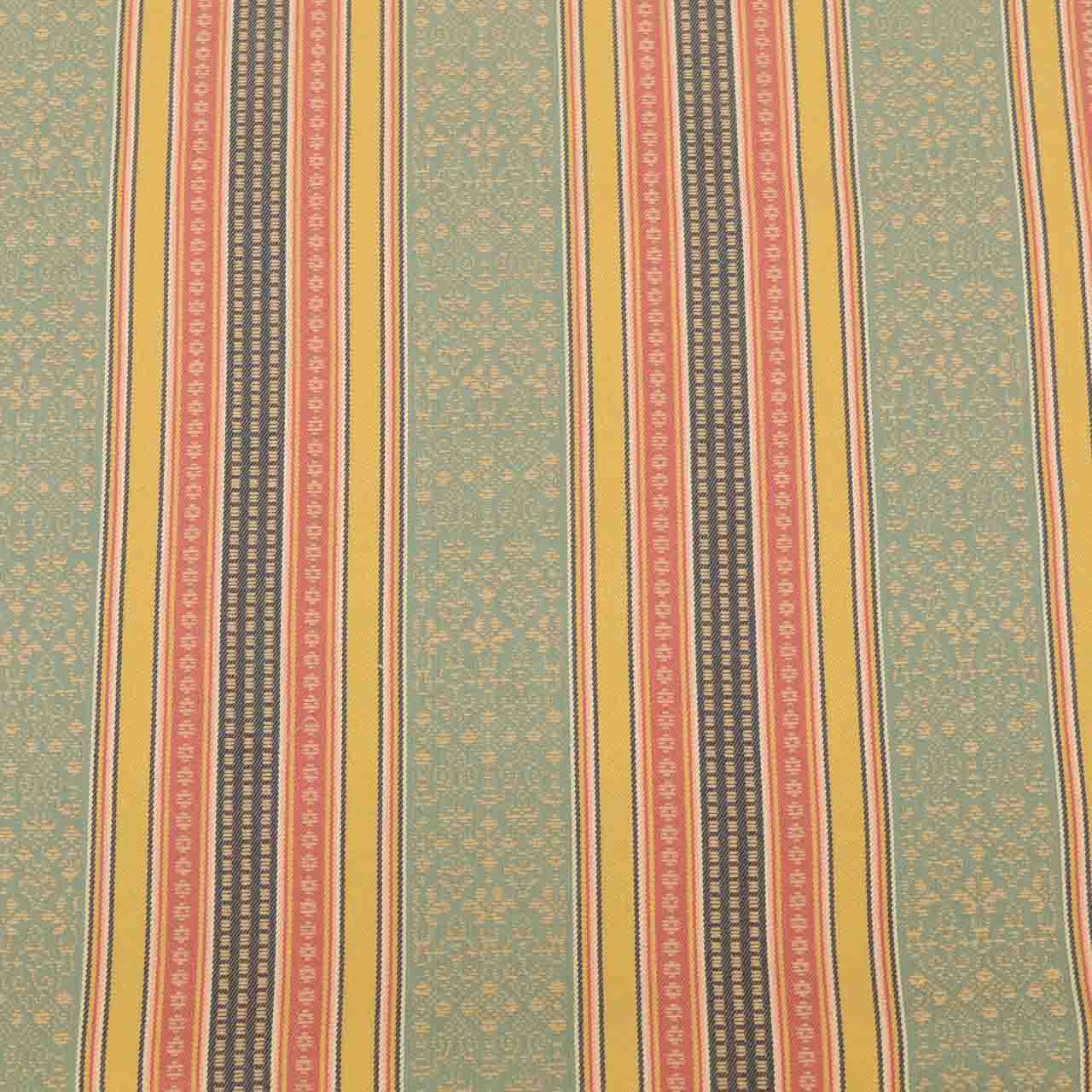 Vintage Japanese Obi | Nagoya Obi | Green Silk | Stripe Pattern | Excellent | Sustainable | uu2296b