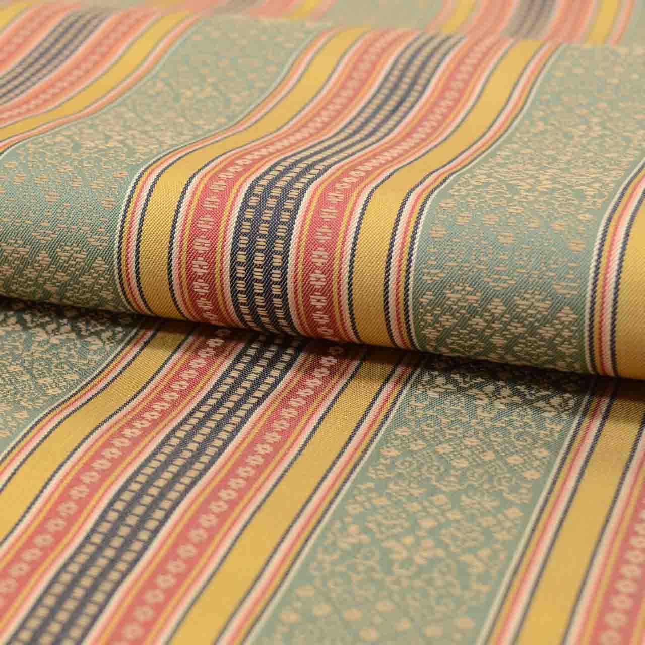 Vintage Japanese Obi | Nagoya Obi | Green Silk | Stripe Pattern | Excellent | Sustainable | uu2296b