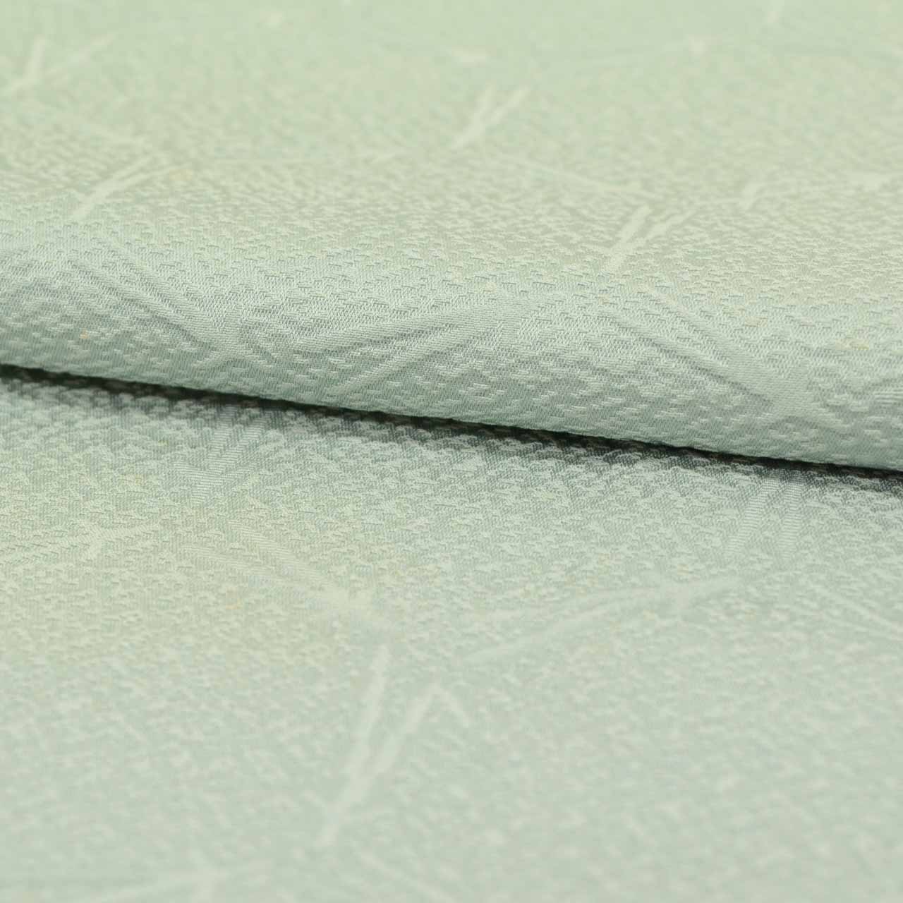 [Used] Recycled Kimono, Plain Color, Silk, Size S, Good Condition, Length 151.0cm (59.4in), Sleeve Length 62.5cm (24.6in), Lined, Ready-made, Crepe, Green Pine Needle Pattern, Silk, Reuse uu2302b 