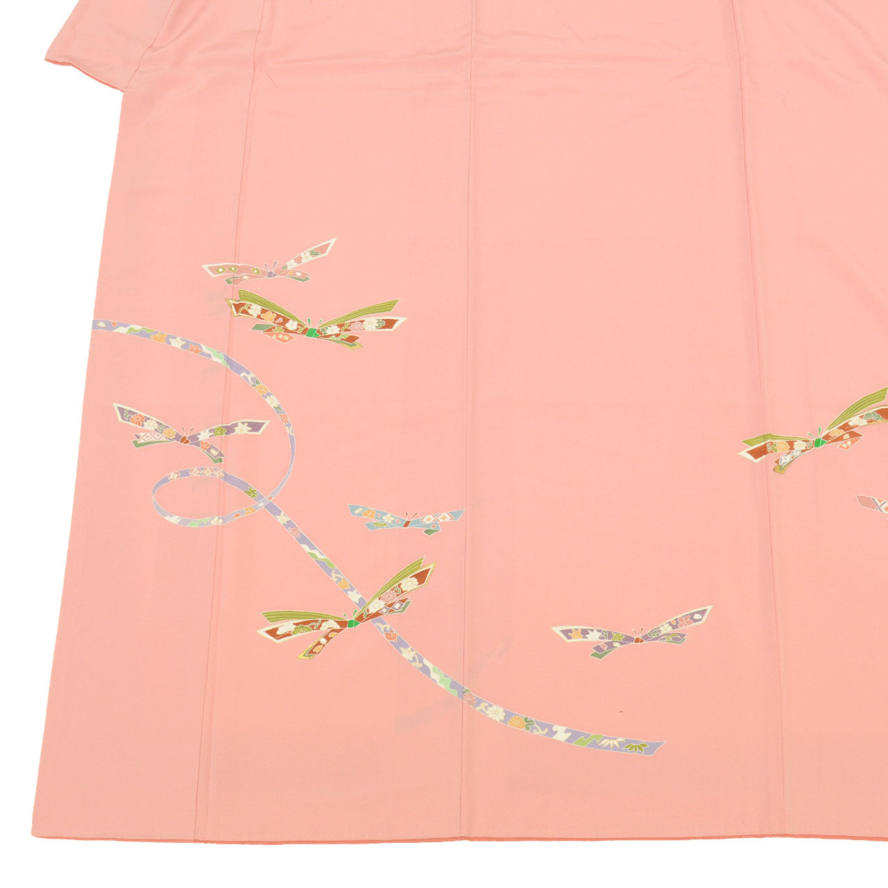 Vintage Japanese Kimono | Tsukesage | Pink Silk Crepe | Noshi Pattern | Pearl-tone | Size L | Sustainable | uu2305b