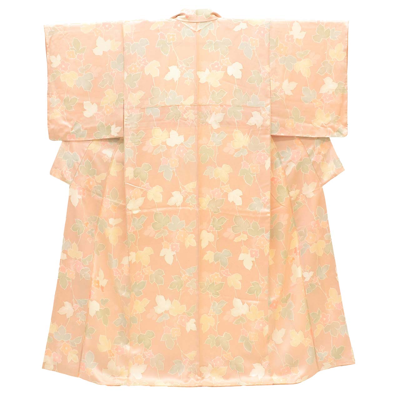 [Used] Recycled Kimono, Komon Kimono, Pure Silk, Size S (Slightly Plus Size L), Good Condition, Length 155.5cm (61.2in), Sleeve Length 63.0cm (24.8in), Lined, Ready-made, Unused, Pink Ivy Pattern, Silk, Reuse uu2307b 