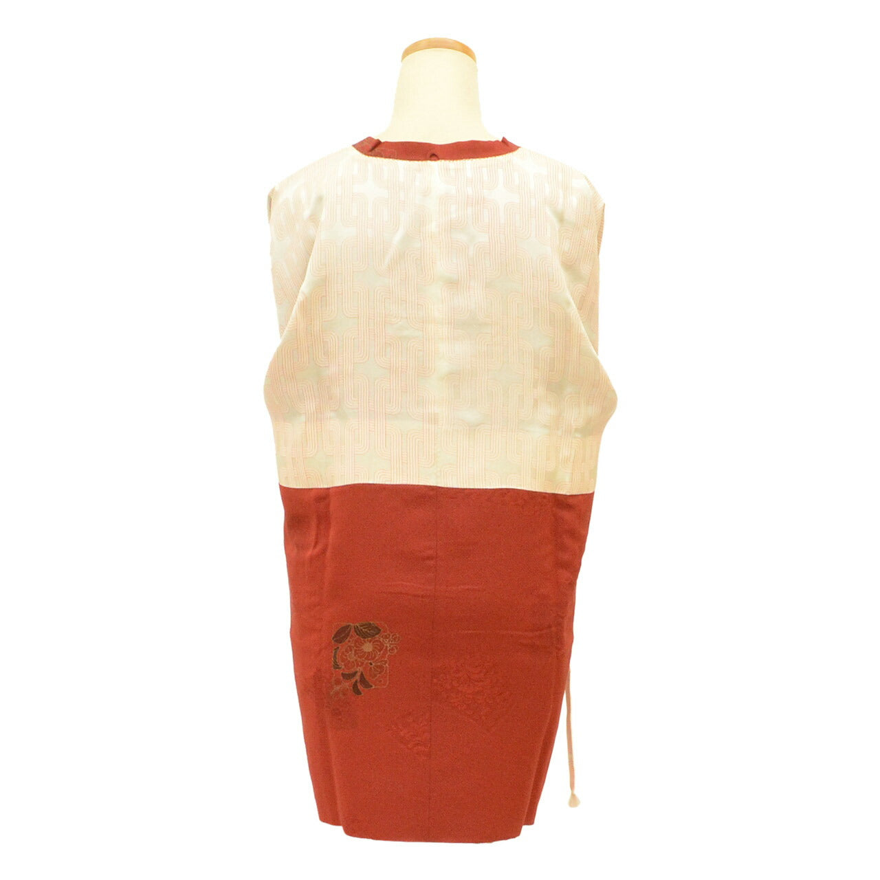 Vintage Japanese Kimono | Michiyuki Coat | Brown Silk | Fan Paper Camellia Pattern | Sustainable | uu2333b