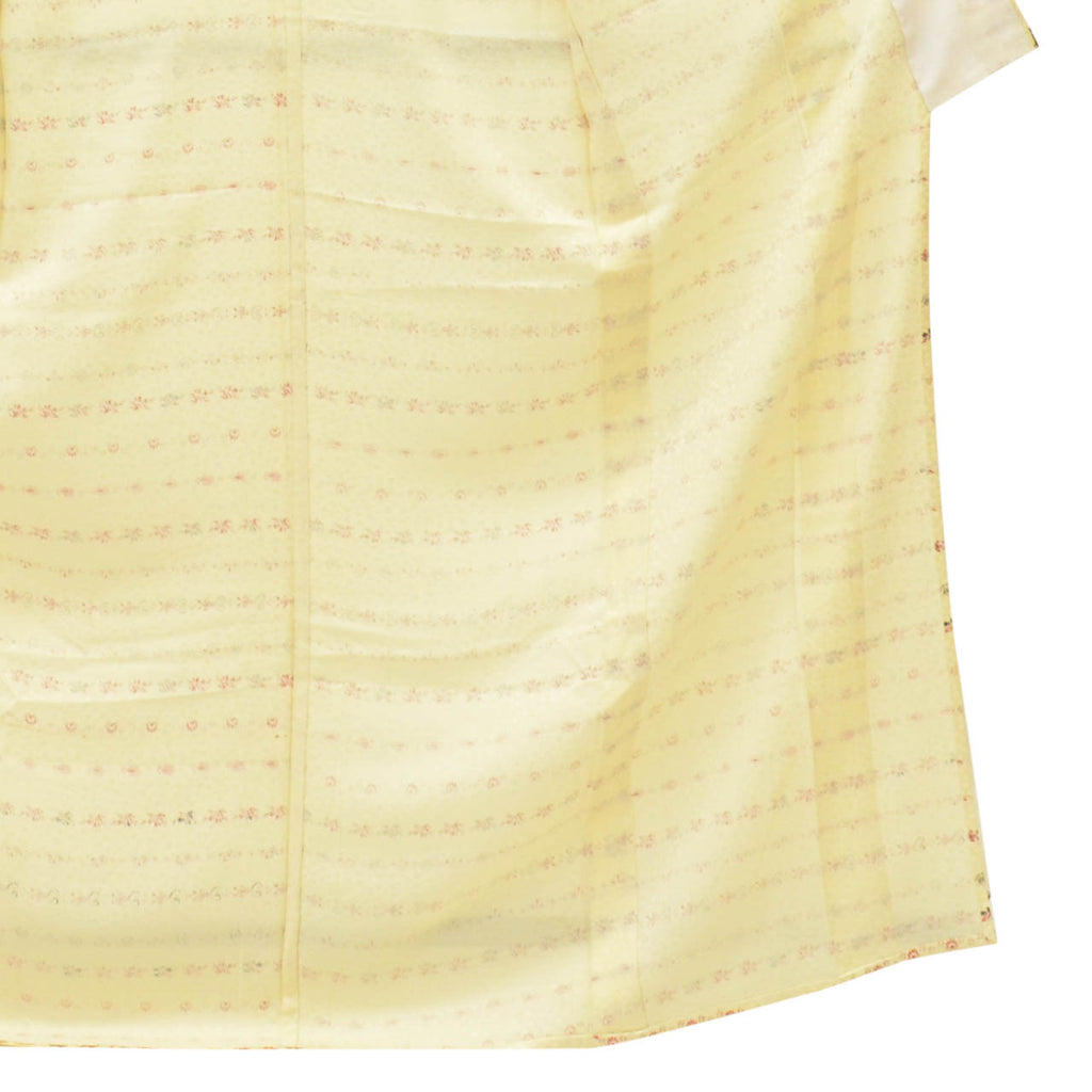 Vintage Japanese Kimono | Summer Komon | White Silk | Botanical Geometric | Unlined | Size M | Sustainable | uu2348b