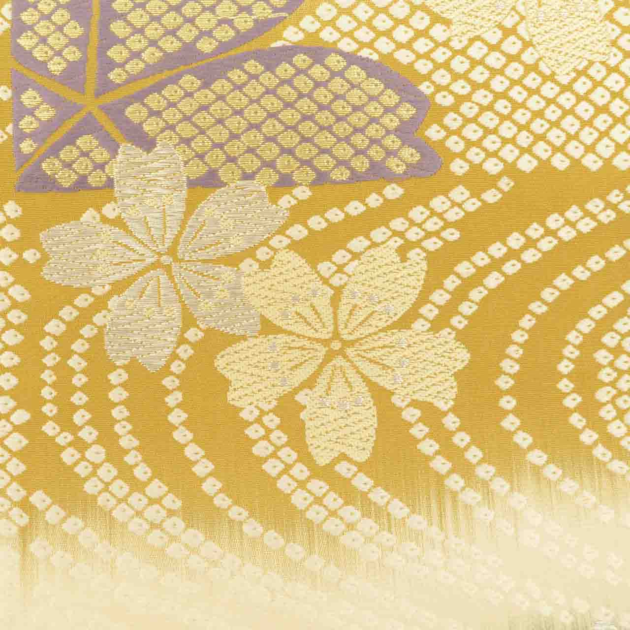 Vintage Japanese Obi | Pre-tied Fukuro Obi | Silk | Cherry Blossom | Gold Silver Thread | Easy Wear | Sustainable | uu2353b