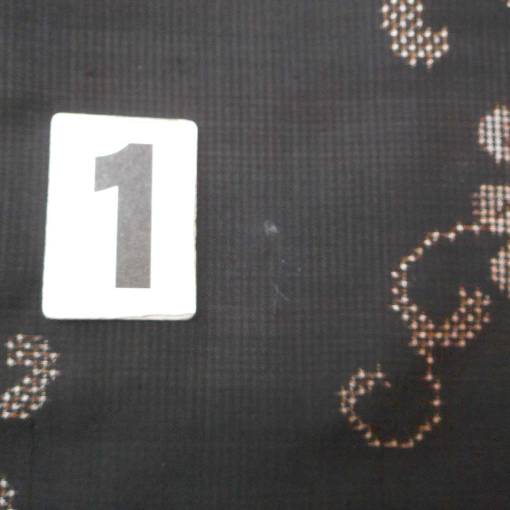 Vintage Japanese Kimono | Oshima Tsumugi | Brown Silk | Chrysanthemum Arabesque | Mud-dyed | Ichigen-shiki | Sustainable | uu2366b