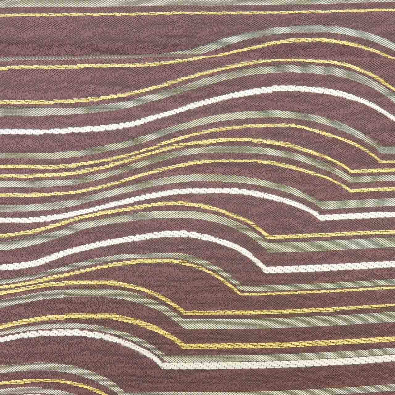 Vintage Japanese Obi | Fukuro Obi | Gold Silk | Stripe Pattern | Gold Thread | Semi-formal | Sustainable | uu2373b