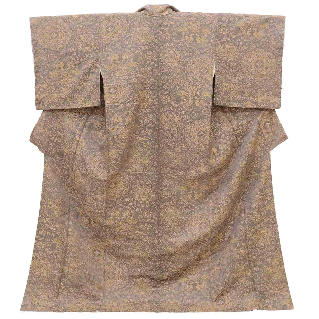 Vintage Japanese Kimono | Omeshi | Silk | Jinsen Sarasa | Maeda Jinsen | New Harebare Guard | Tall Size LL | Sustainable | uu2375b