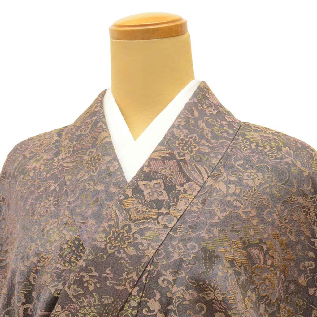 Vintage Japanese Kimono | Omeshi | Silk | Jinsen Sarasa | Maeda Jinsen | New Harebare Guard | Tall Size LL | Sustainable | uu2375b