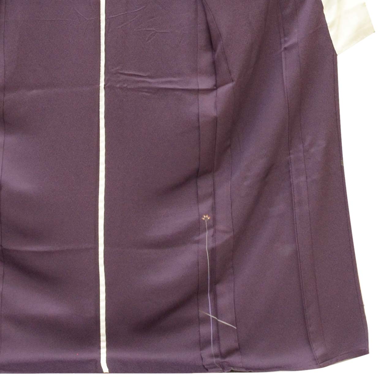 Vintage Japanese Kimono | Tsukesage | Purple Silk | Floral Pattern | Pearl-tone | Unlined | Size L | Sustainable | uu2376b