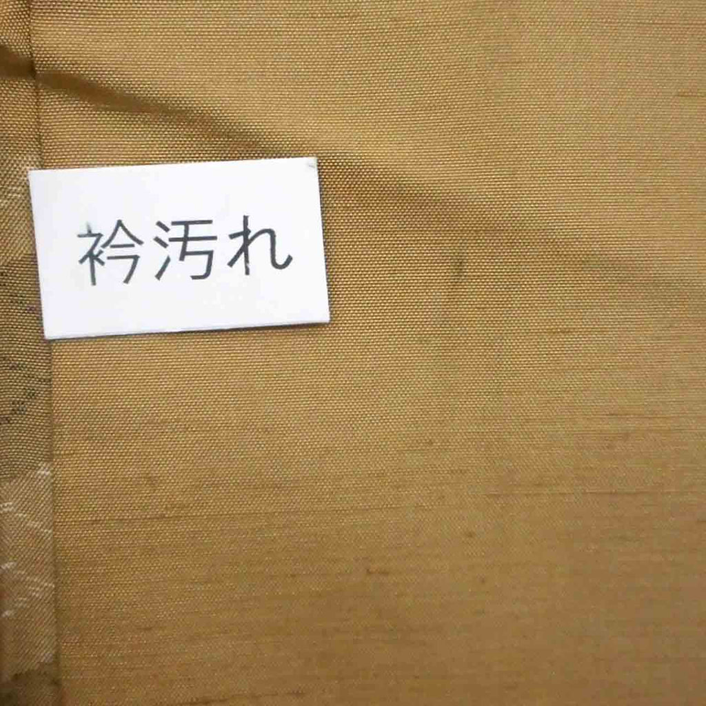 [Used] Tsumugi Silk Kimono, Hakusan Tsumugi, Recycled Kimono, Pure Silk, Size L (Slightly Plus Size L), Excellent Condition, Length 161.5cm (63.6in), Sleeve Length 67.5cm (26.6in), Lined, Ready-made, Brown, Seigaiha Pattern, Silk, Reuse uu2378b 