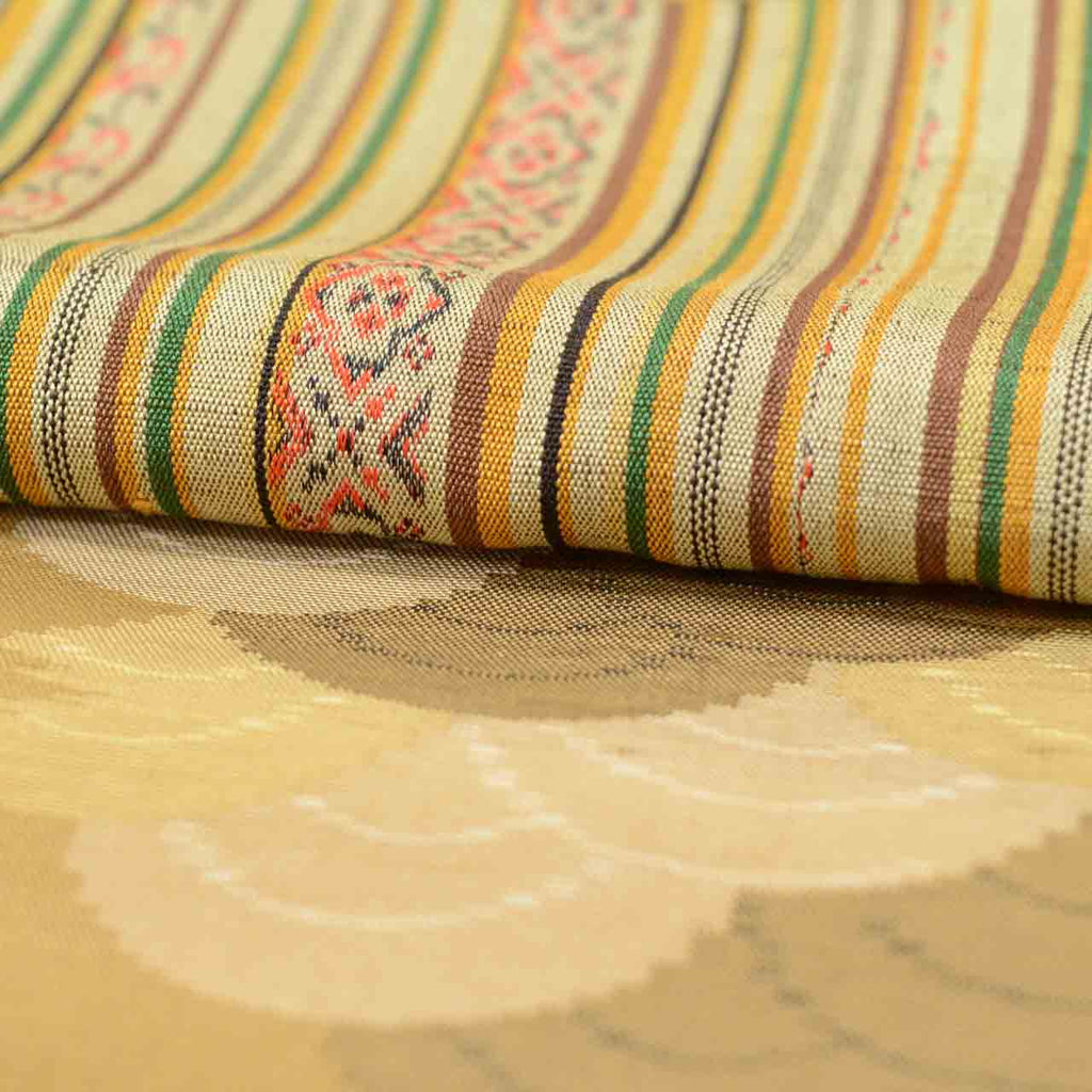 [Used] Tsumugi Silk Kimono, Hakusan Tsumugi, Recycled Kimono, Pure Silk, Size L (Slightly Plus Size L), Excellent Condition, Length 161.5cm (63.6in), Sleeve Length 67.5cm (26.6in), Lined, Ready-made, Brown, Seigaiha Pattern, Silk, Reuse uu2378b 