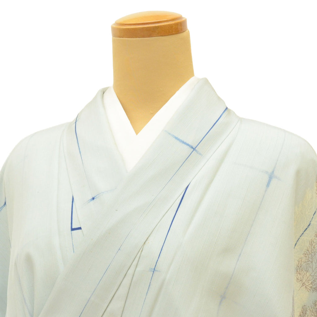 Vintage Japanese Kimono | Tate-fushi Tsumugi | Silk | Tall Plus Size LL | Sustainable | uu2379b