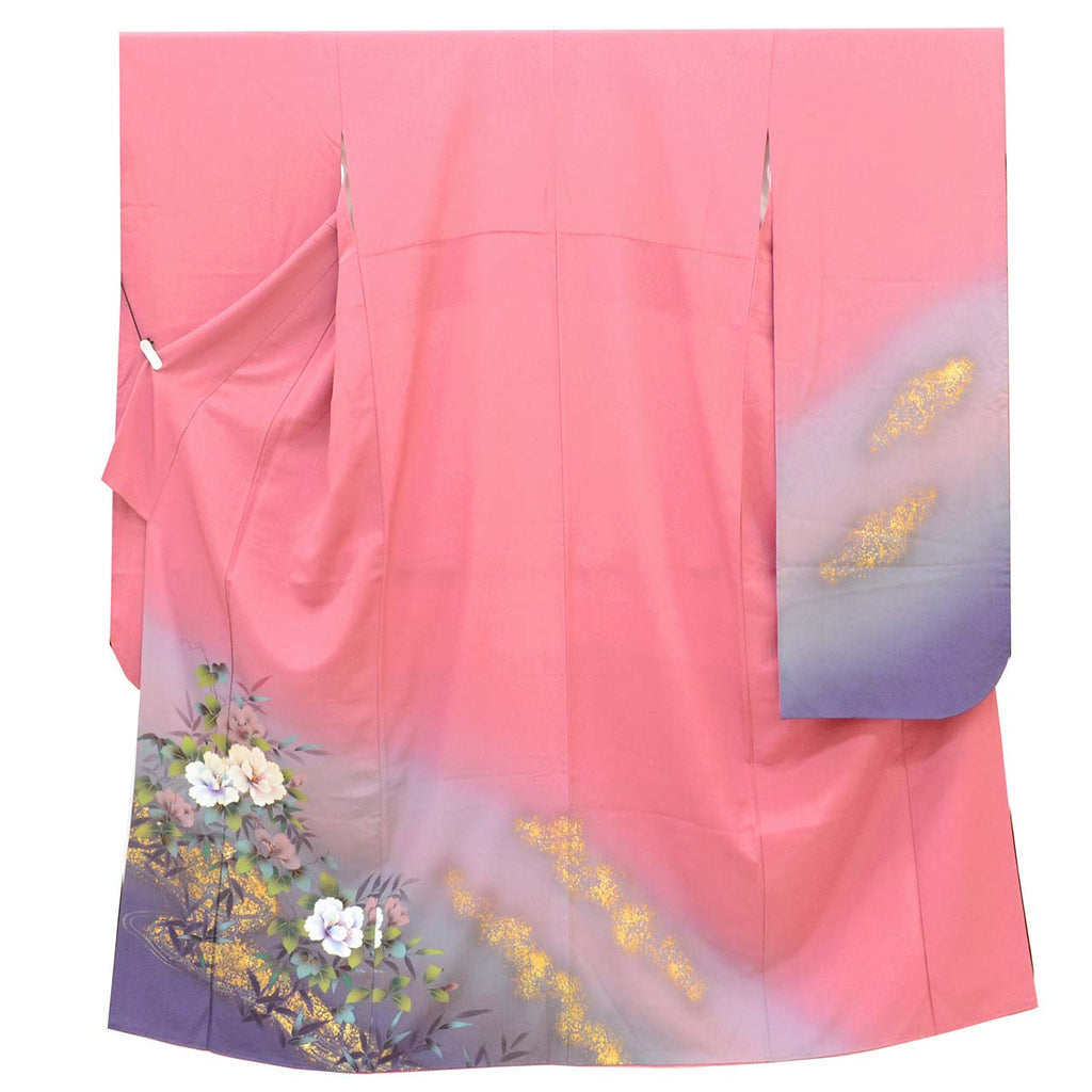 [Used] Recycled Kimono, Furisode (long-sleeved kimono), Vintage Furisode, Pure Silk, LL Size (Length 166.0cm (65.4in), Sleeve Length 70.5cm (27.8in)), Suitable for Tall Women, Larger Size, Silk, Reused, uu2380b 