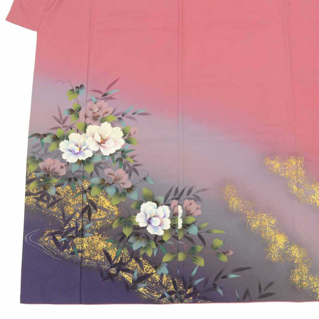 [Used] Recycled Kimono, Furisode (long-sleeved kimono), Vintage Furisode, Pure Silk, LL Size (Length 166.0cm (65.4in), Sleeve Length 70.5cm (27.8in)), Suitable for Tall Women, Larger Size, Silk, Reused, uu2380b 