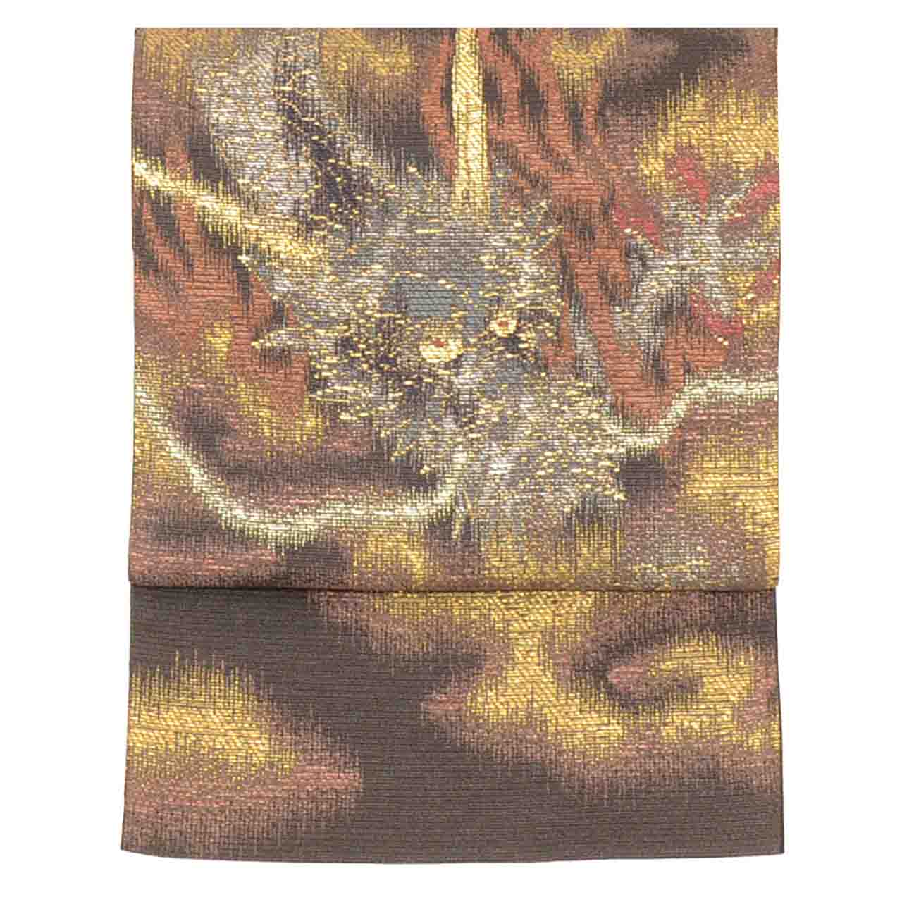 Vintage Japanese Obi | Fukuro Obi | Black Gold Silk | Dragon Pattern | Sukoyaka Guard | Excellent | Sustainable | uu2385b