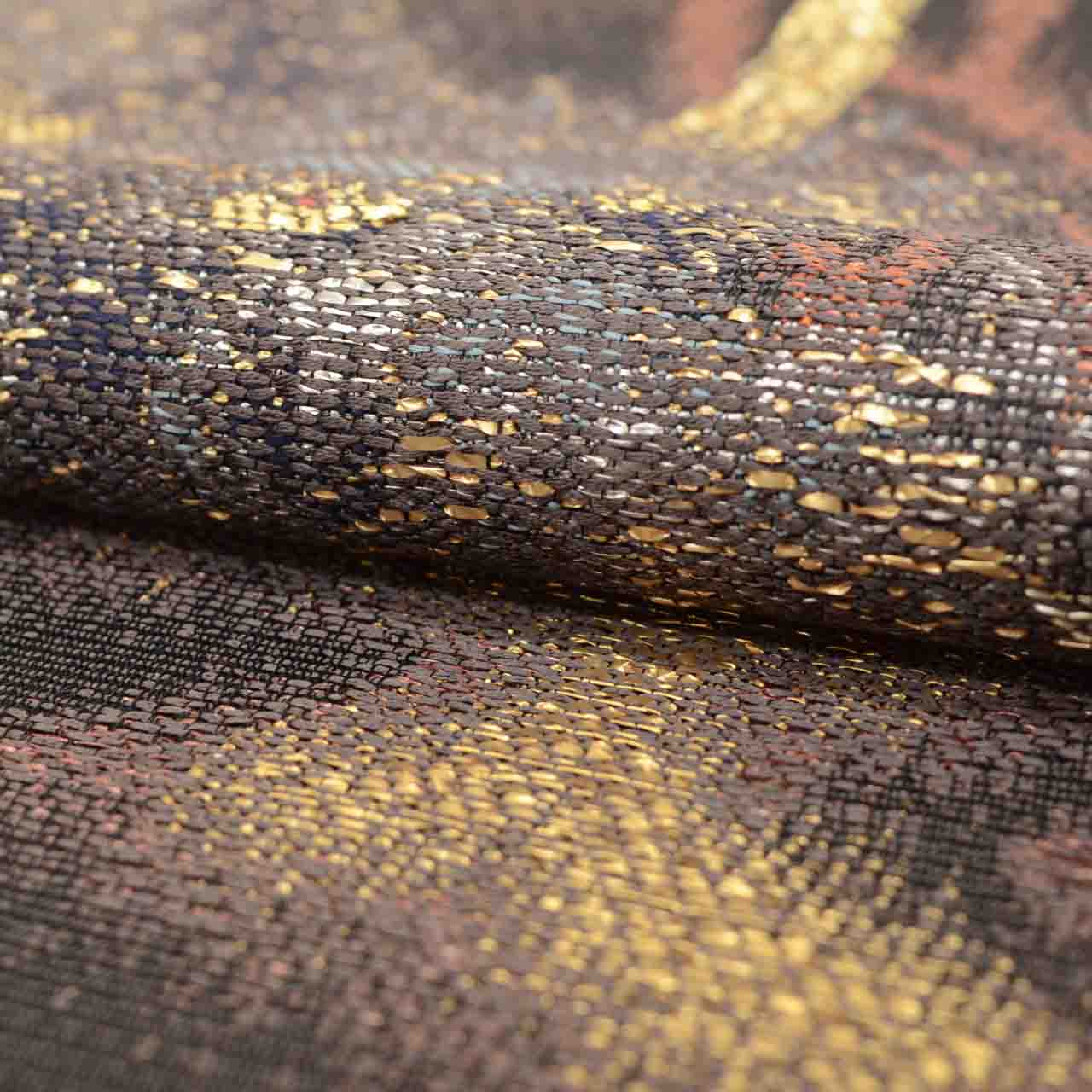 Vintage Japanese Obi | Fukuro Obi | Black Gold Silk | Dragon Pattern | Sukoyaka Guard | Excellent | Sustainable | uu2385b