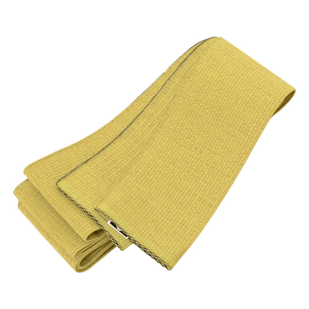 [Used] Recycled Kimono and Haori Set Ensemble for Men, Oshima Tsumugi Silk, Excellent Condition, Unused, Sleeve Length 72.2cm (28.4in), Body Length 153.0cm (60.2in), Size LL, Brown Stripe Pattern, with Obi Belt, Men's uu2397b 