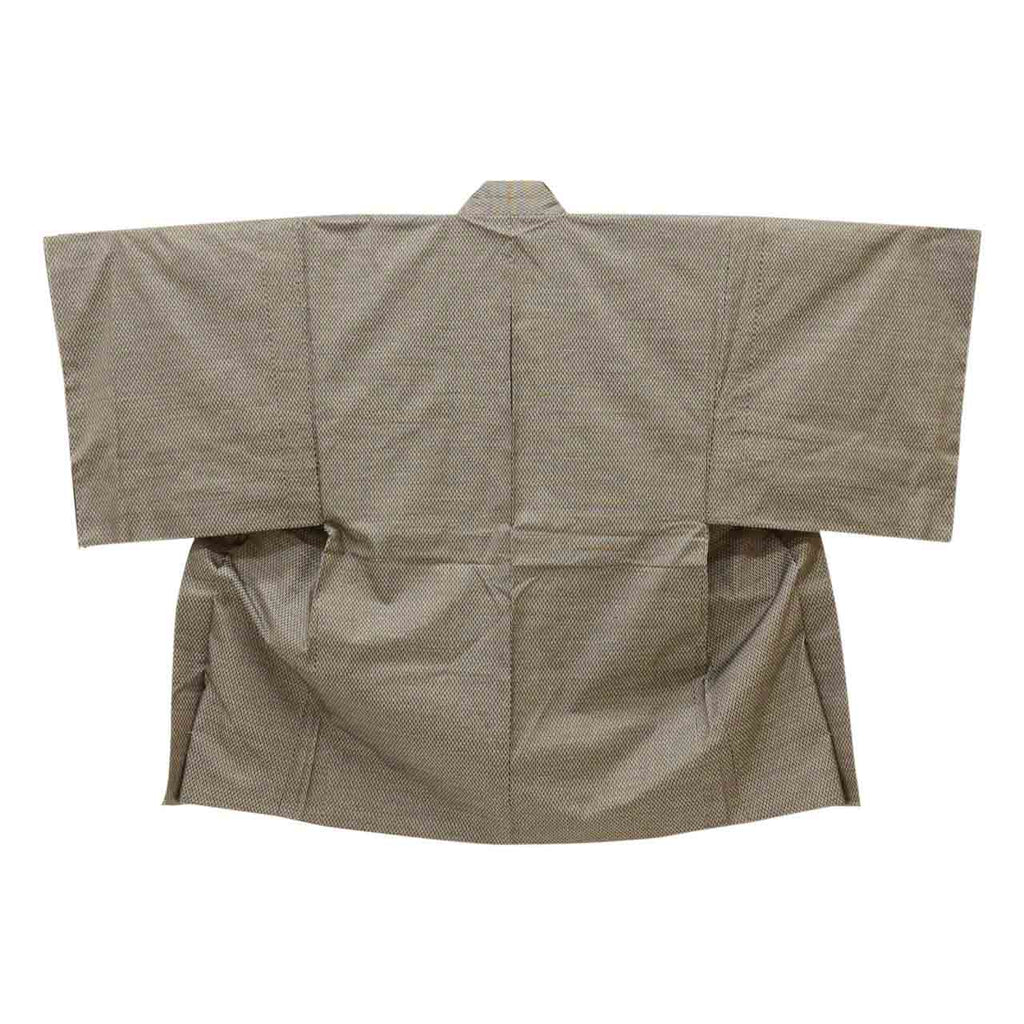 [Used] Recycled Kimono and Haori Set Ensemble for Men, Oshima Tsumugi Silk, Excellent Condition, Unused, Sleeve Length 72.2cm (28.4in), Body Length 153.0cm (60.2in), Size LL, Brown Stripe Pattern, with Obi Belt, Men's uu2397b 