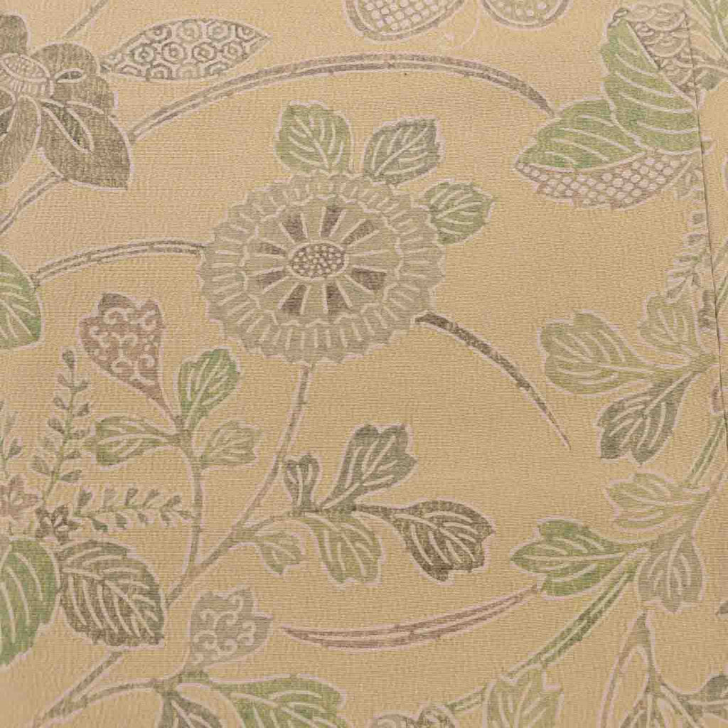 [Used] Recycled Kimono, Komon Kimono, Pure Silk, Size M, Excellent Condition, Length 158.3cm (62.3in), Mitsukoshi Brand, Sleeve Length 63.0cm (24.8in), Lined, Ready-made, Crepe Silk, Brown, Floral Pattern, Silk, Reused uu2403b 