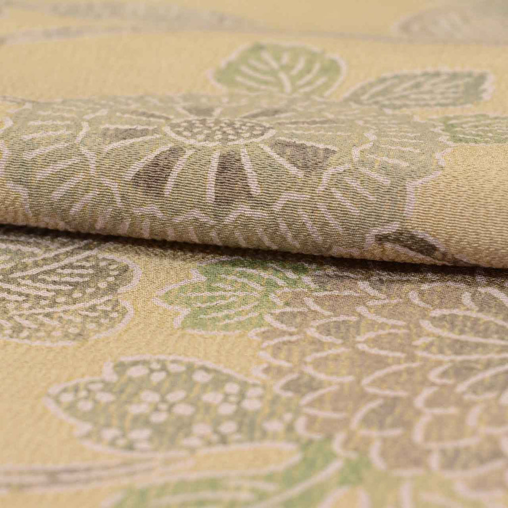 [Used] Recycled Kimono, Komon Kimono, Pure Silk, Size M, Excellent Condition, Length 158.3cm (62.3in), Mitsukoshi Brand, Sleeve Length 63.0cm (24.8in), Lined, Ready-made, Crepe Silk, Brown, Floral Pattern, Silk, Reused uu2403b 