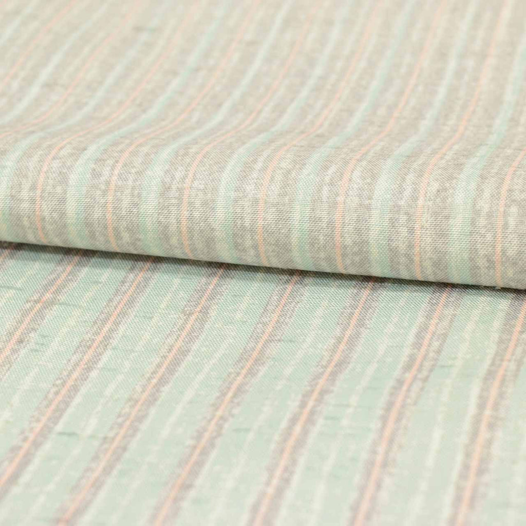 Vintage Japanese Kimono | Ushikubi Tsumugi | Gray Silk | Stripe | Intangible Cultural Heritage | Unused | Size L | Sustainable | uu2405b