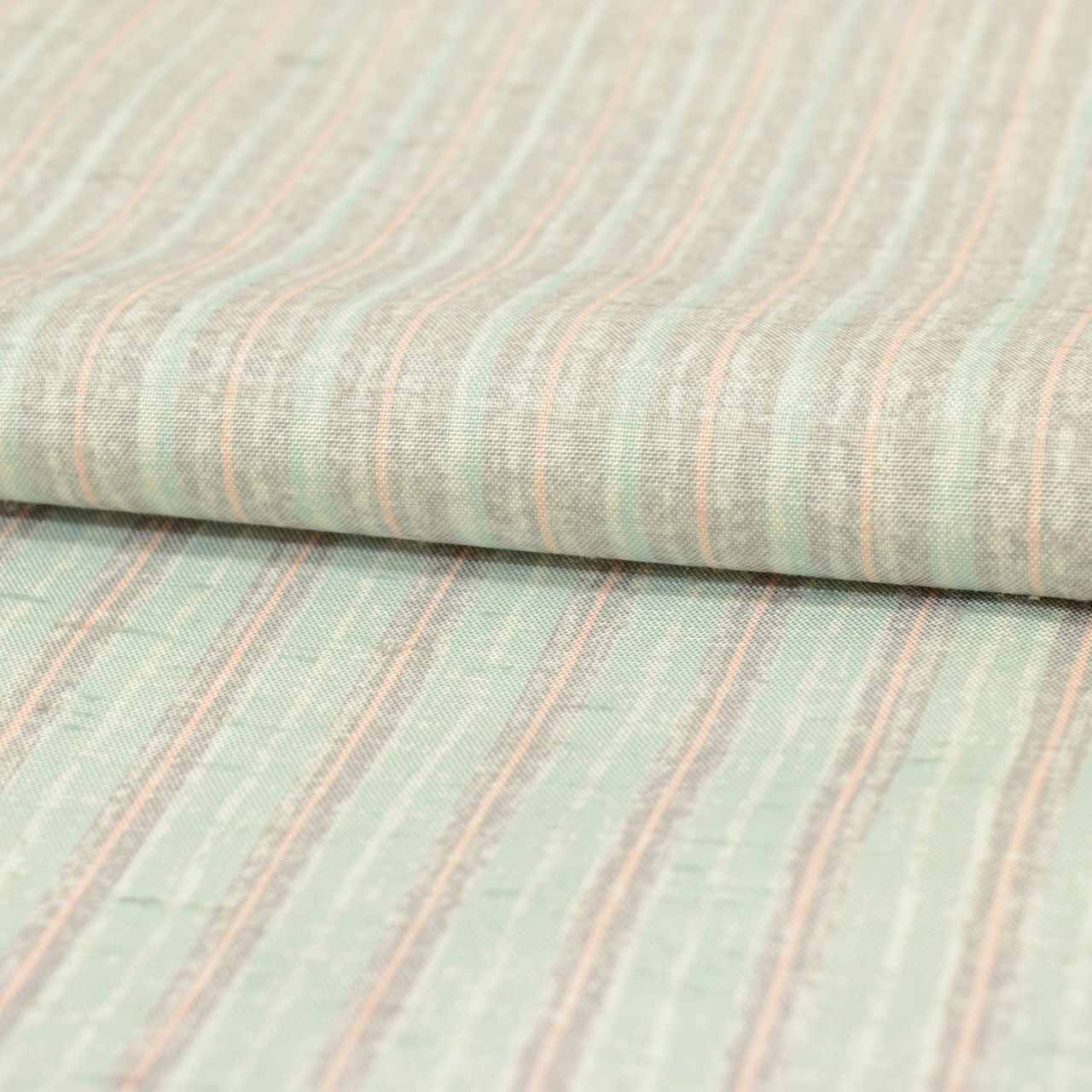 Vintage Japanese Kimono | Ushikubi Tsumugi | Gray Silk | Stripe | Intangible Cultural Heritage | Unused | Size L | Sustainable | uu2405b