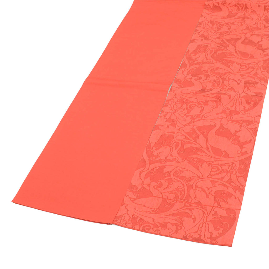 Vintage Japanese Obi | Sha-re Fukuro Obi | Red Silk Nishijin | Floral Arabesque | Watafumi | Sustainable | uu2415b
